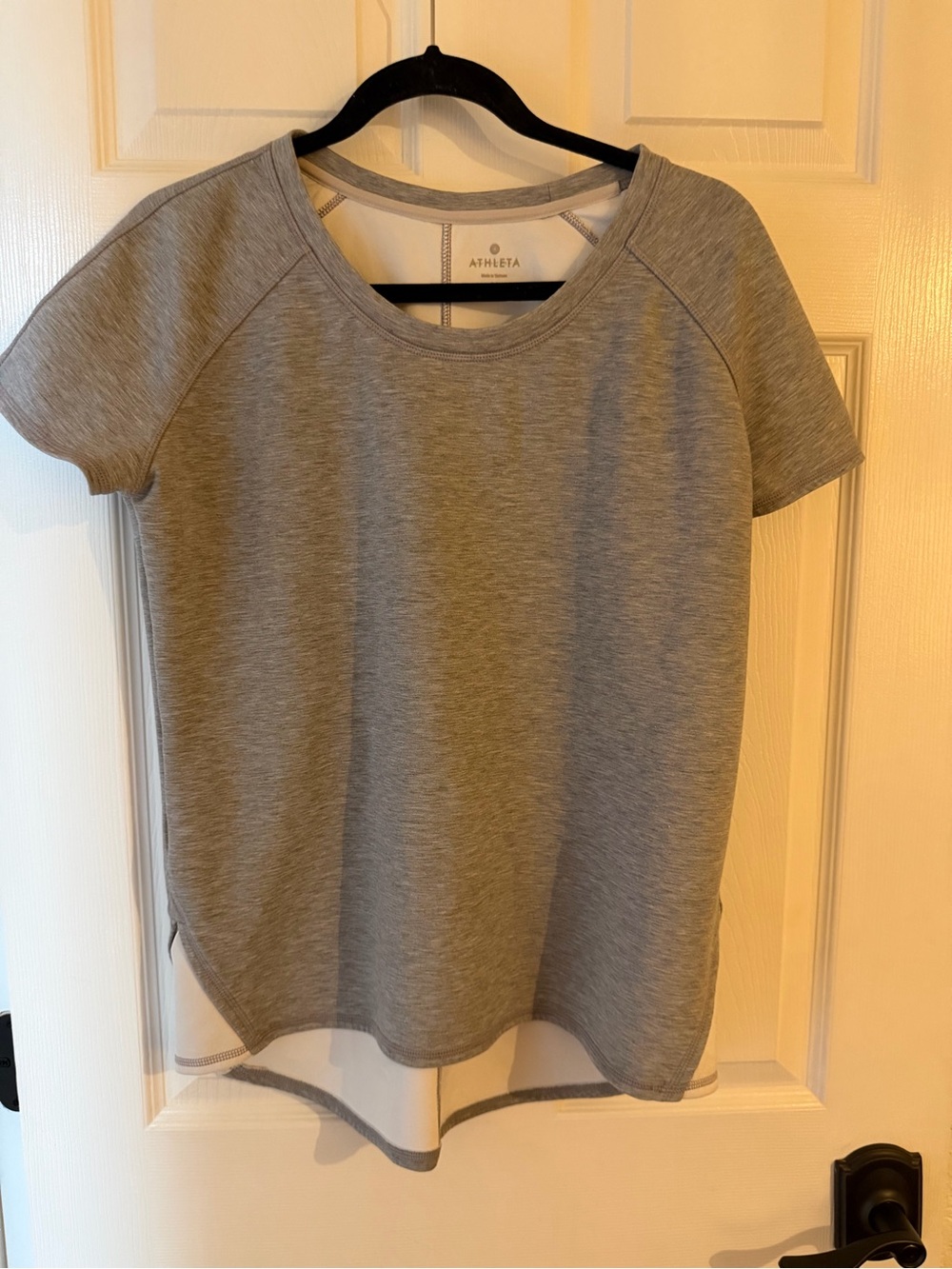 Athleta Gray Short-Sleeve Performance Tee M